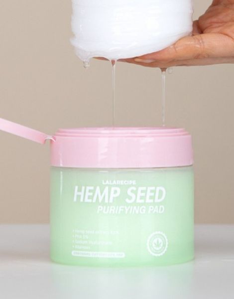 Педи для тонізації обличчя з екстрактом коноплі LALARECIPE Hemp Seed Purifying Pad, 70 шт LR-0003 фото