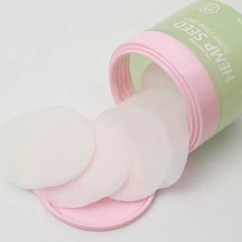 Педи для тонізації обличчя з екстрактом коноплі LALARECIPE Hemp Seed Purifying Pad, 70 шт LR-0003 фото