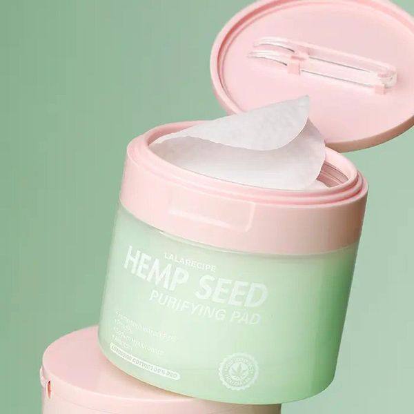 Педи для тонізації обличчя з екстрактом коноплі LALARECIPE Hemp Seed Purifying Pad, 70 шт LR-0003 фото