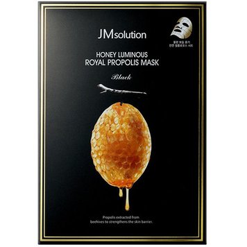 Відновлююча тканинна маска з маточним молочком для обличчя JMsolution Honey Luminous Royal Propolis Mask Black А-0087 фото