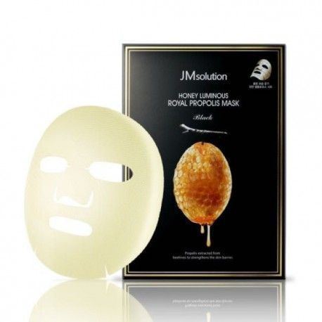 Відновлююча тканинна маска з маточним молочком для обличчя JMsolution Honey Luminous Royal Propolis Mask Black M00474 фото