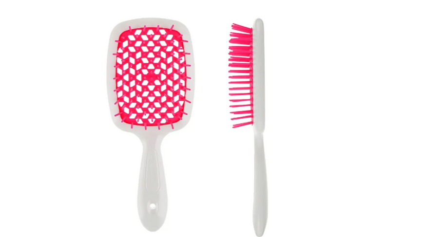 Щетка для волос Superbrush Janeke белая с малиновой серединкой  M00473 фото