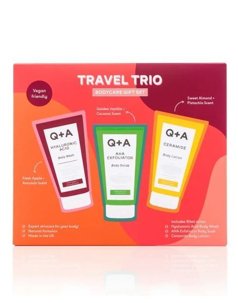 Подарунковий набір для тіла Q+A Travel Trio Bodycare Gift Set M00853 фото Подарунковий набір для тіла Q+A Travel Trio Bodycare Gift Set M00853 фото