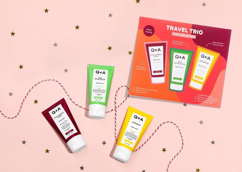 Подарунковий набір для тіла Q+A Travel Trio Bodycare Gift Set M00853 фото Подарунковий набір для тіла Q+A Travel Trio Bodycare Gift Set M00853 фото