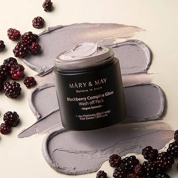 Антиоксидантна глиняна маска з екстрактом ожини MARY&MAY BLACKBERRY COMPLEX GLOW WASH OFF PACK M01284 фото
