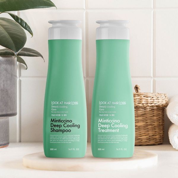 Освіжаючий шампунь для жирної шкіри голови Daeng Gi Meo Ri Look At Hair Loss Minticcino Deep Cooling Shampoo, 500 мл M00203 фото