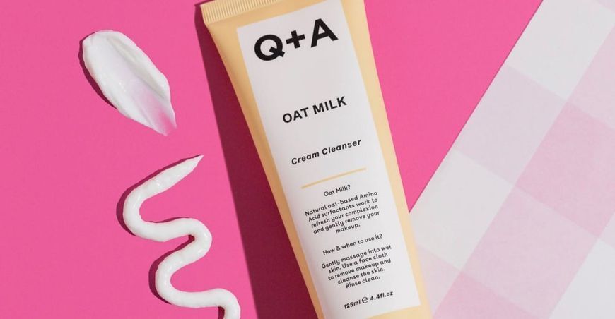 Очищувальний кремовий засіб с вівсяним молочком Q+A Oat Milk Cream Cleanser  M00840 фото