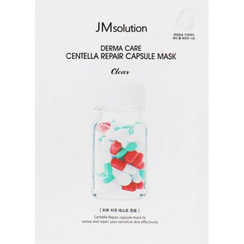 Заспокійлива целюлозна маска з центеллою азіатської JMSOLUTION DERMA CARE CENTELLA REPAIR CAPSULE MASK JS-0002 фото