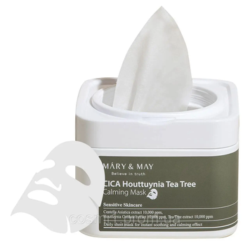 Заспокійливі маски з екстрактом чайного дерева Mary&May CICA Houttuynia Tea Tree Calming Mask, 30 шт W-0018 фото